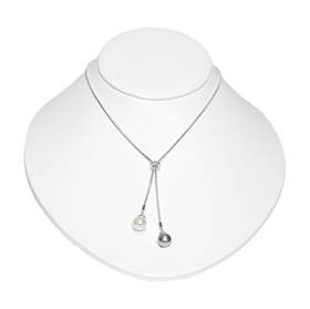 white faux leather classic neckforms style (b)